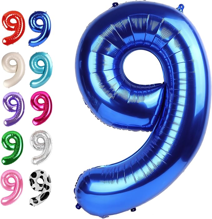 Navy Blue Number 9 Balloon 40 inch, 9th Birthday Party Balloons Decorations | by Upgesy