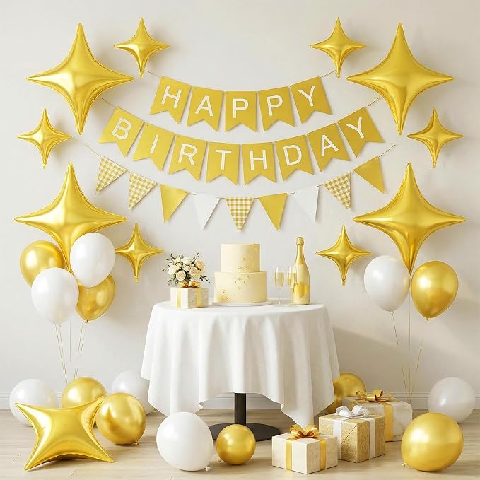 Gold Star Balloons, 26 Inch and 10 Inch Gold Stars Shaped Balloon - Image 6