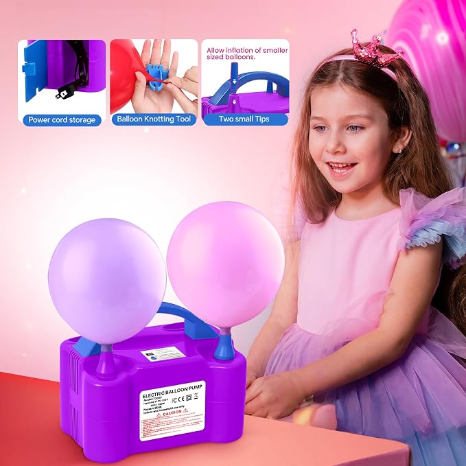 Electric Balloon Pump, 110V 600W Portable Dual Nozzles Balloon Pump, Air Pump - Image 6
