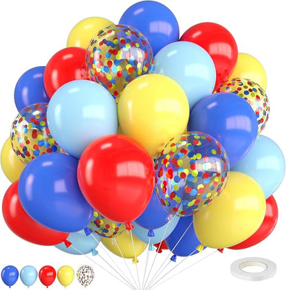 Red Blue Yellow Balloons, 12 Inch Maca Blue Navy Red Yellow Balloons and by FEYG