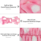 Casoty 6 Pcs Hairband, Soft Coral Fleece Spa Headbands, Bow Headband for Washing Face, Skincare Headbands for Face Washing Shower Skin Care Yoga, Women