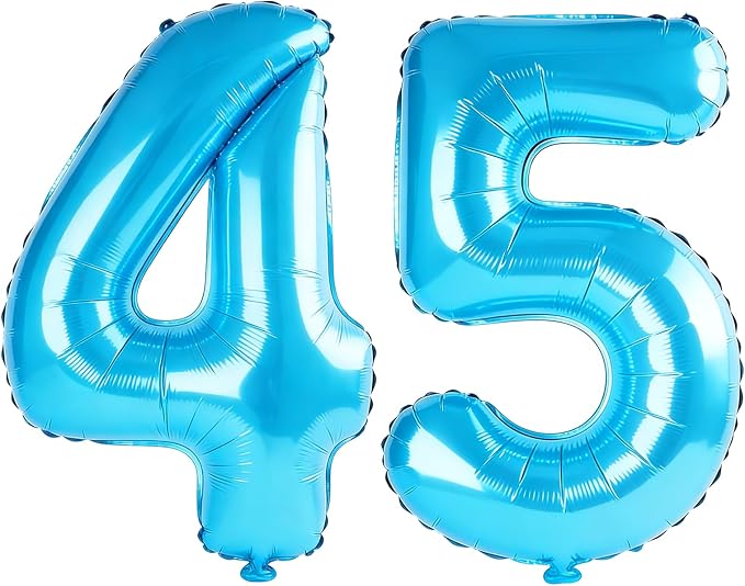 40 Inch Number 45 Balloons for 45th Birthday Party Decorations, 0-100 Jewelry by FOBELEC