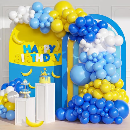 137pcs Blue and Yellow Balloon Arch Kit by BAUANOOY