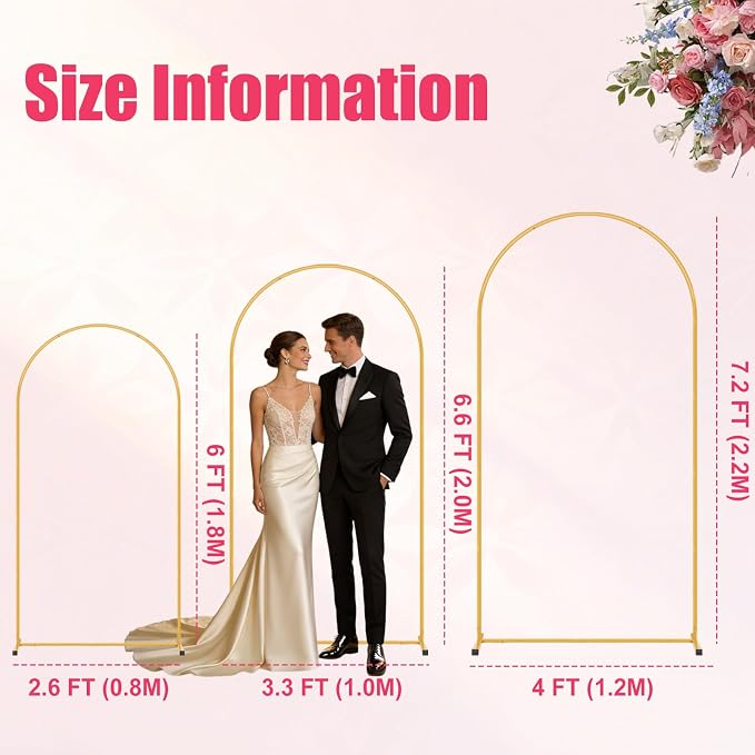 6.6FT Arch Backdrop Stand, Wedding Arch Backdrop Stand, Balloon Arch Stand | - Image 4