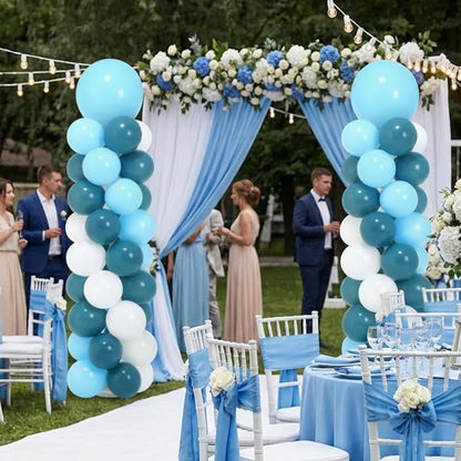 Jenaai 2 Sets 163 Pcs Turquoise Teal Balloons Column Stand Kit Teal Balloons - Image 7
