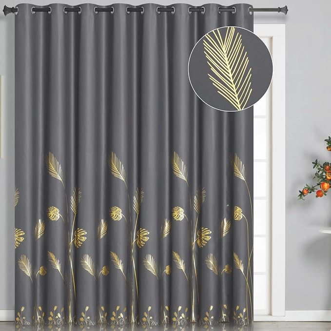 Thermal Curtain for Sliding Glass Door 100W x 84L Inch, Room Divider Curtain by ESTELARTEXTILER