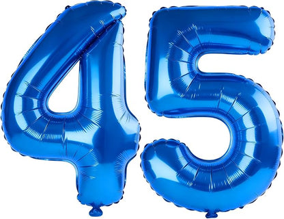 40 Inch Number 45 Balloons for 45th Birthday Party Decorations, 0-100 Dark Blue by FOBELEC