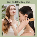 RHOS Mini Hair Brush for Women,Men and Kids-Travel Size Hair Brush for Purse,Pocket,backpack-Small Cushion Paddle Brush with Soft Bristles-Mini Detangler Brush for All Hair Types(1 Pack-Olive Wood)