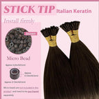 YoungSee I Tip Hair Extensions Balayage Itip Hair Extensions Real Human Hair Ombre Dark Brown to Blonde with Brown Itip Human Hair Extension 20 Inch Stick Tip Hair Extension 50g 50s