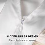 Mulberry Silk Pillowcase for Hair and Skin,Cooling Silk Pillow Case with Hidden Zipper,Allergen Proof Dual Sides Soft Breathable Smooth Silk Pillow Cover for Women (White, Body)