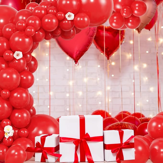 104pcs Red Balloon Garland Arch Kit Different Sizes 18/12/10/5 Inch | Red Latex - Image 3