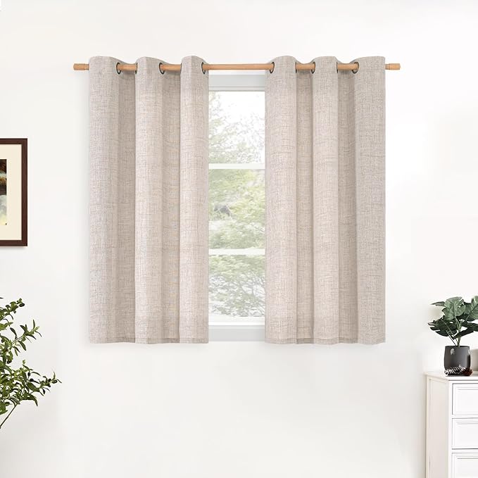 YoungsTex Short Linen Curtains 48 Inches Length by YoungsTex
