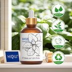 HIQILI 1 Fl Oz Basil Essential Oil, 100% Pure Undiluted for Skin, Diffuser - 30ml