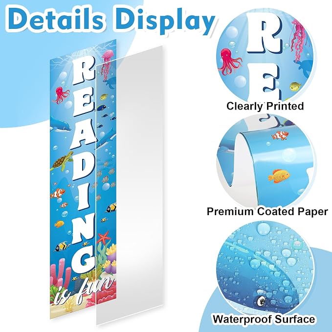 Sideim Classroom Reading Poster Decorations, Reading Sign - Image 3