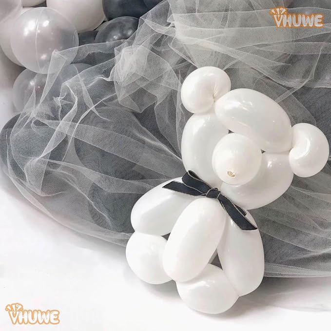 260 Balloons White, Thickened 100 Pack Long Balloons Twisting Skinny Magic - Image 9