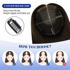WORLDSTAR Human Hair Topper 360°3D Coverage Hairpieces Hand-stitched Real Hair Toppers for Women Add Volume,6 * 7 Inch Base 12Inch #2 Dark Brown,55g with Thinning Hair Upgrade Lace Base (tp#2-12)