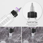 driew Applicator Bottles for Hair, 16.9oz Hair Squeeze Bottle for liquids Twist-On Top Tip Cap with Ratio Graduated Scale Color Applicator Bottle Dye Pack of 2 (4oz)