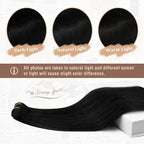 Ve Sunny Clip in Hair Extensions Real Human Hair Jet Black Hair Extensions Double Weft 9A Virgin Remy Human Hair Extensions Clip in Natural Brazilian Hair 18inch 7pcs 120g