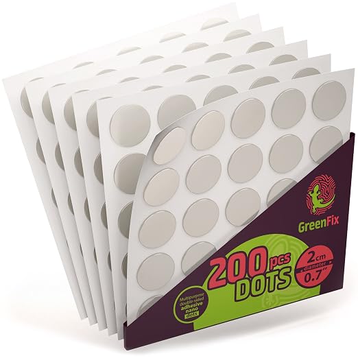 GreenFix Double Sided Sticky Dots 200PCs, Removable | Adhesive Double Sided by GreenFix