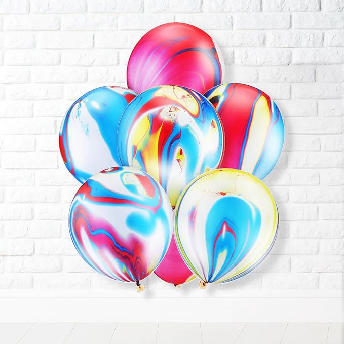 24 Pieces Tie Dye Agate Marble Balloons 12 Inches Tie Dye Swirl Latex Balloons - Image 5
