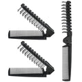 3PCS Travel Foldable Brush, Anti-Static Hair Comb and Double Headed Hairdressing Tool for Men & Women (Black)