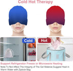 Headache Relief Cap With Reusable 360 Ice Gel Pack - Wearable Migraine and Tension Relief Hat for Puffy Eyes, Sinus & Stress - One Size Fits All