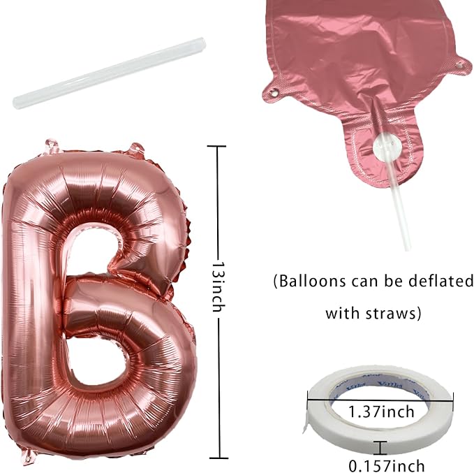 Rose Gold Happy Birthday Balloon Banner Foil Balloons - Image 2