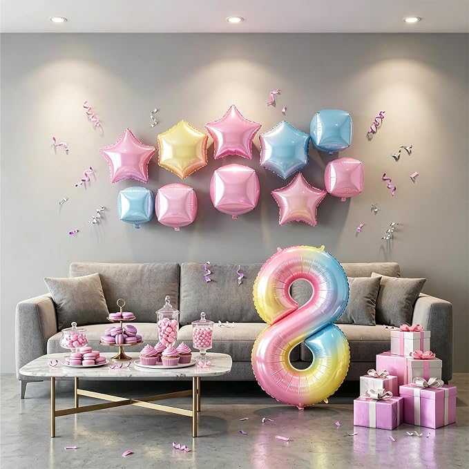 Rainbow Number Balloons Birthday Balloons - Image 7