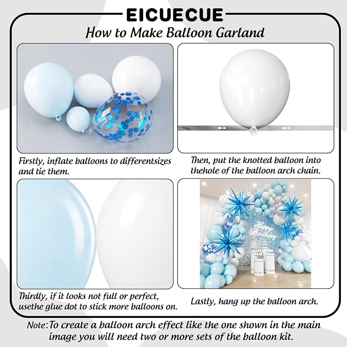 Blue and White Balloons Garland Arch Kit - Image 3