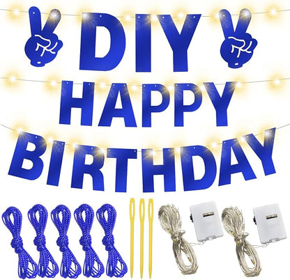 167Pcs DIY Glitter Customizable Banner Kit Happy Birthday Letter Hanukkah - Image 2