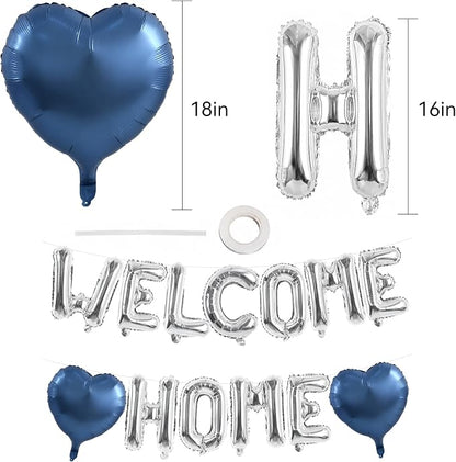TONIFUL 16 Inch Silver WELCOME HOME Foil Letter Balloons - Image 2