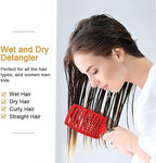 Magical Ultra Detangling Brush for Wet or Dry Hair, Detangler Brush, Fast Drying Styling Massage Hairbrush for Men, Women and Kids (Pink+Purple)