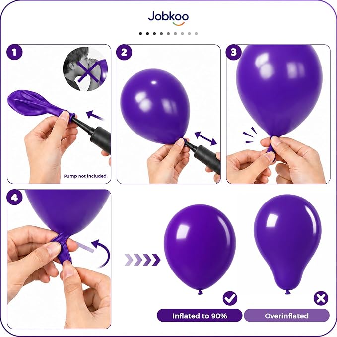 Jobkoo Purple Balloons 12 Inch - Image 5