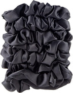 Amazon Basics Satin Scrunchies Black Hair Ties, Pack of 8