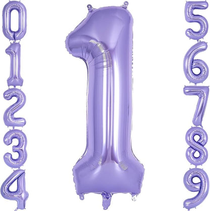 Purple Number 1 Balloon 40 Inch, Big Large Foil Helium Number Balloons by AIQINHU
