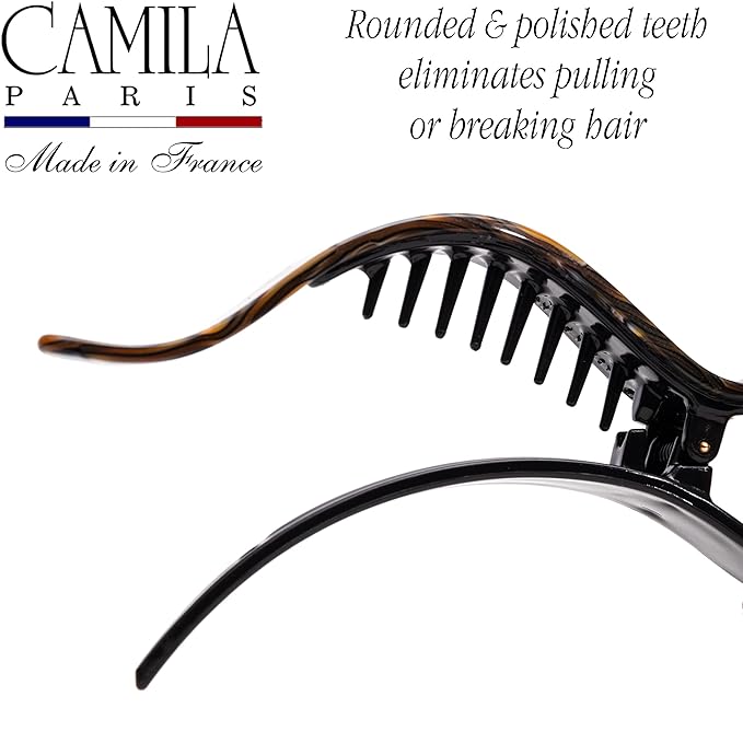 Camila Paris CP2509 French Hair Clip for Women, Alligator Clip, Duckbill Girls Hair Claw Clips Jaw Fashion Durable and Styling Hair Accessories for Women, Strong Hold No Slip Grip, Made in France