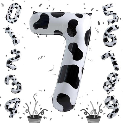 Number 7 Balloon for Boys, Giant Cow Print Self Inflating Number 0-9 for Girls - Image 8