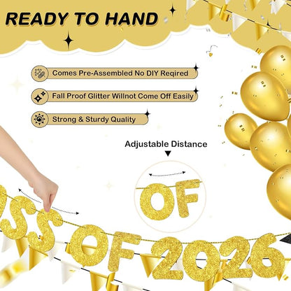 Fulmoon Congrats Grad Class of 2026 Banner Graduation Party Decor Class of 2026 - Image 3