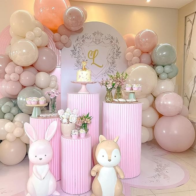 Sage Green and Pink Balloons, 12Inch 60pcs Floral Baby in Bloom Balloon | Dusty - Image 5