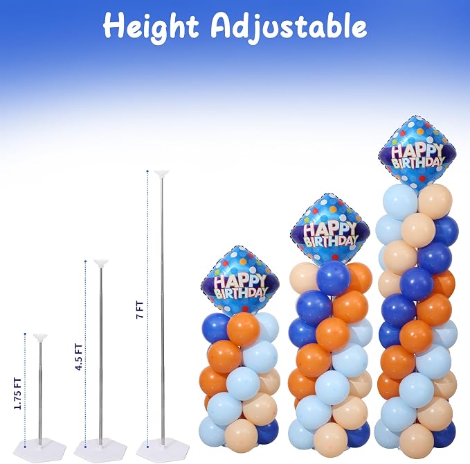 Blue and Orange Balloon Column Stand Kit Set of 2 - Image 6