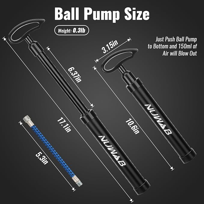 NUWAB 10.6 Inch Ball Pump, Lightweight Portable Hand Air Pump | NUWAB Ball Pump - Image 3
