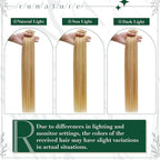 RUNATURE Clip in Hair Extensions Blonde Real Human Hair Clip in Extensions, Short Clip Hair Extensions Human Hair Blonde Highlights Remy Hair Add Hair Volume 12 Inch 50g 3pcs #16P24