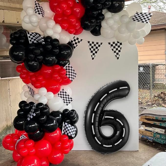 Race Car Number 6 Balloon, 40 Inch, Birthday Party Decoration - Image 4