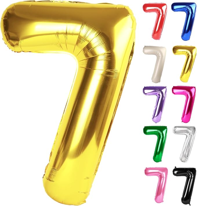 Gold Number 7 Balloon 40 Inch by IWERP