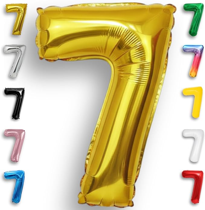 Gold Number Balloon 7 Mylar Foil Balloons 32 inch by Unknown