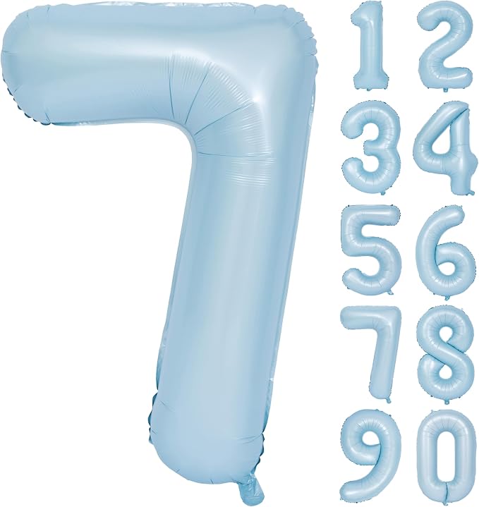 40 In Matte Blue Number Balloons Helium Foil Mylar Balloon Party Digital 7 | by Exquisitehighqualitypartydecorationstomeetyoureveryneed%EF%BC%81