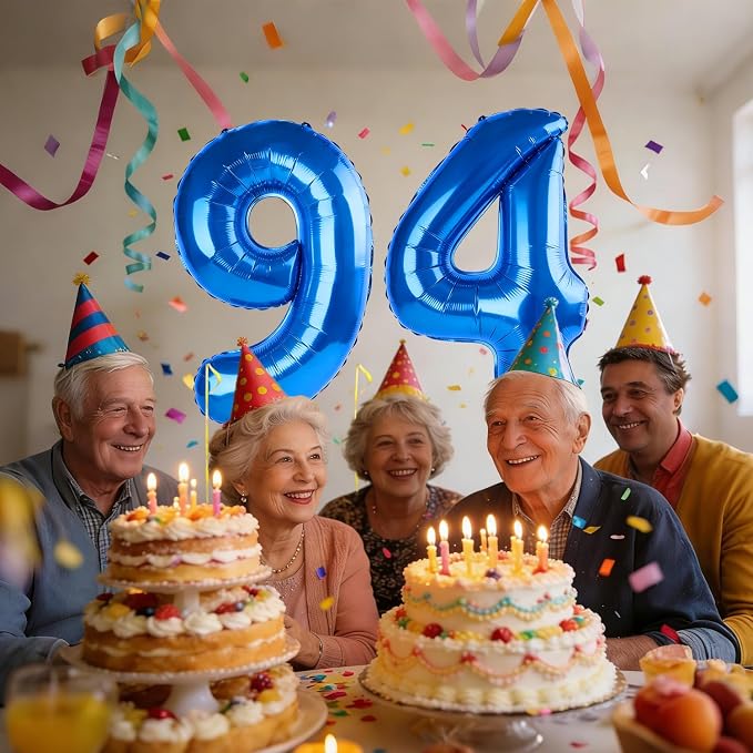 40 Inch Number 94 Balloons for 94th Birthday Party Decorations, 0-100 Dark Blue - Image 2