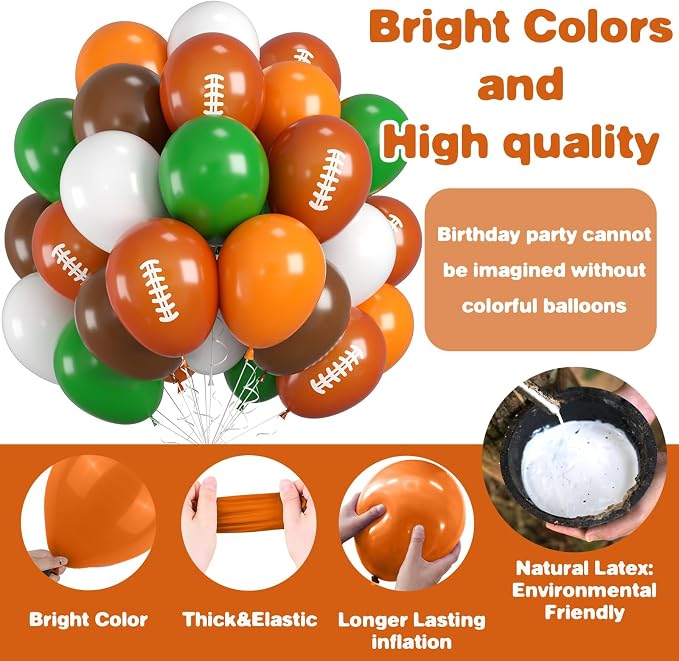 Football and Soccer Balloons for Sports Party Decorations | Orange, game day - Image 8