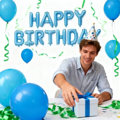 16" Happy Birthday Foil Letter Balloons Banner Set | Alphabet Balloons - Image 6