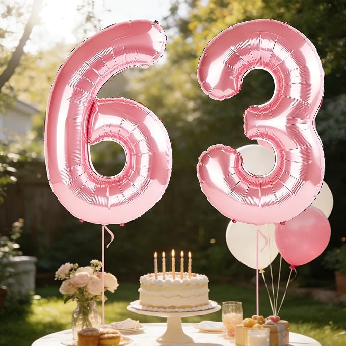 40 Inch Number 63 Balloons for 63rd Birthday Party Decorations, 0-100 Jewelry - Image 3